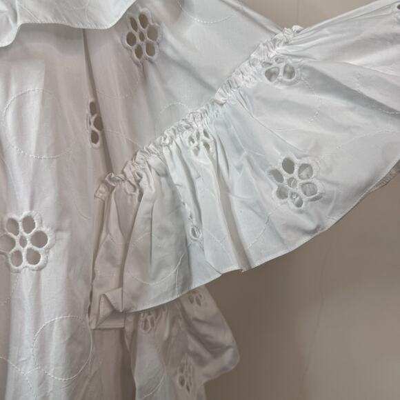 NWT Simone Rocha Frill Trim Midi Dress A Line Embroidered Eyelet Size US 4 - Picture 4 of 13